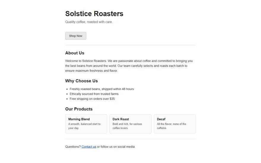 A plain default website
