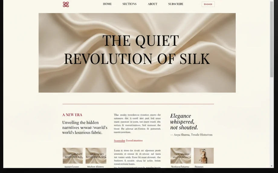 An elegant editorial scroll-story site the combo builds